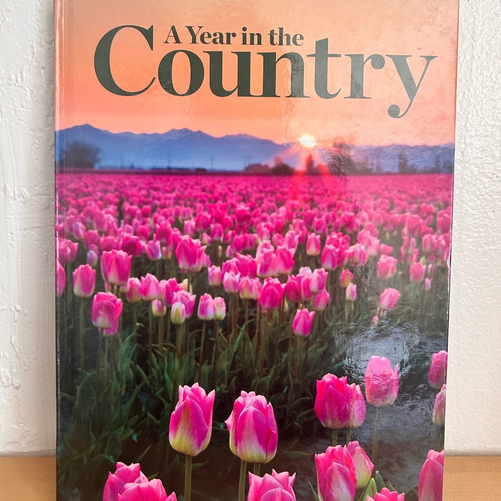 A Year in the Country Decorative Pink Tulip Book Cover